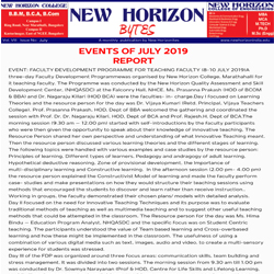 NH Bytes July 2019- Newsletters- Bangalore Engineering College