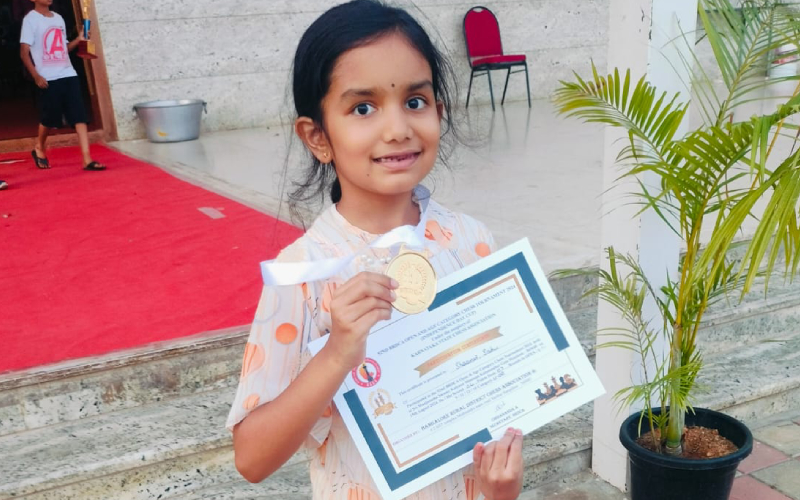  Shaanvi sahu from Grade 3'C' has secured 7<sup>th</sup>place and won god medal in the under-9 girls category