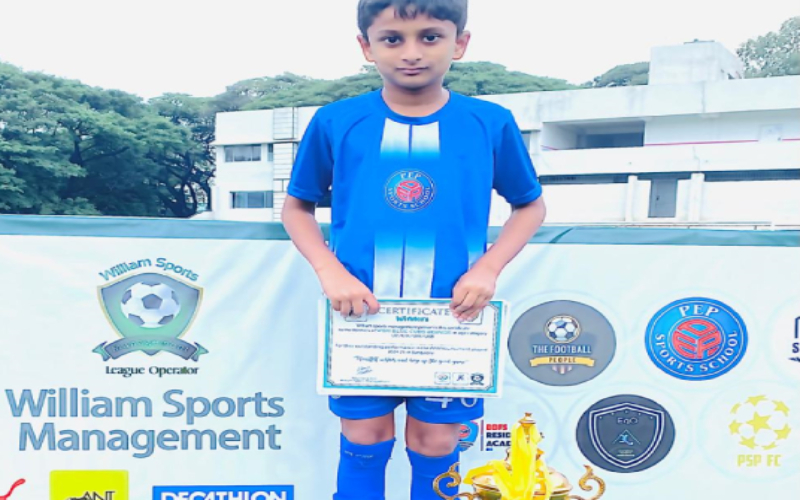 Neil Shetty from Grade 4C has won the "Player of the Tournament" award in the WSM Football League in the Under-11 age group category